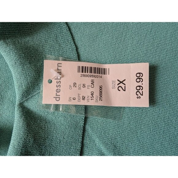 Dressbarn Womens Sleeveless Mint Green Knit Top With Mock Neck Size 2X NWT - Picture 4 of 7
